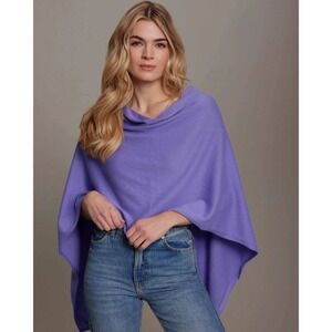 Claudia Nichole 100% Cashmere Poncho Wrap Purple One Size Sweater Top